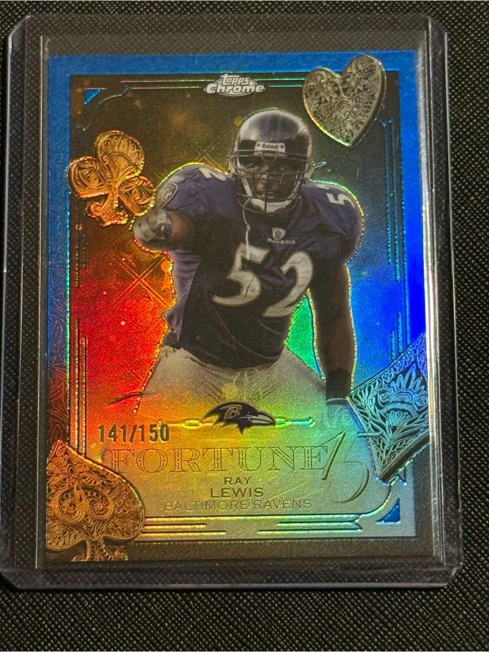 Topps Chrome Ray Lewis Baltimore Ravens Holographic Football Card